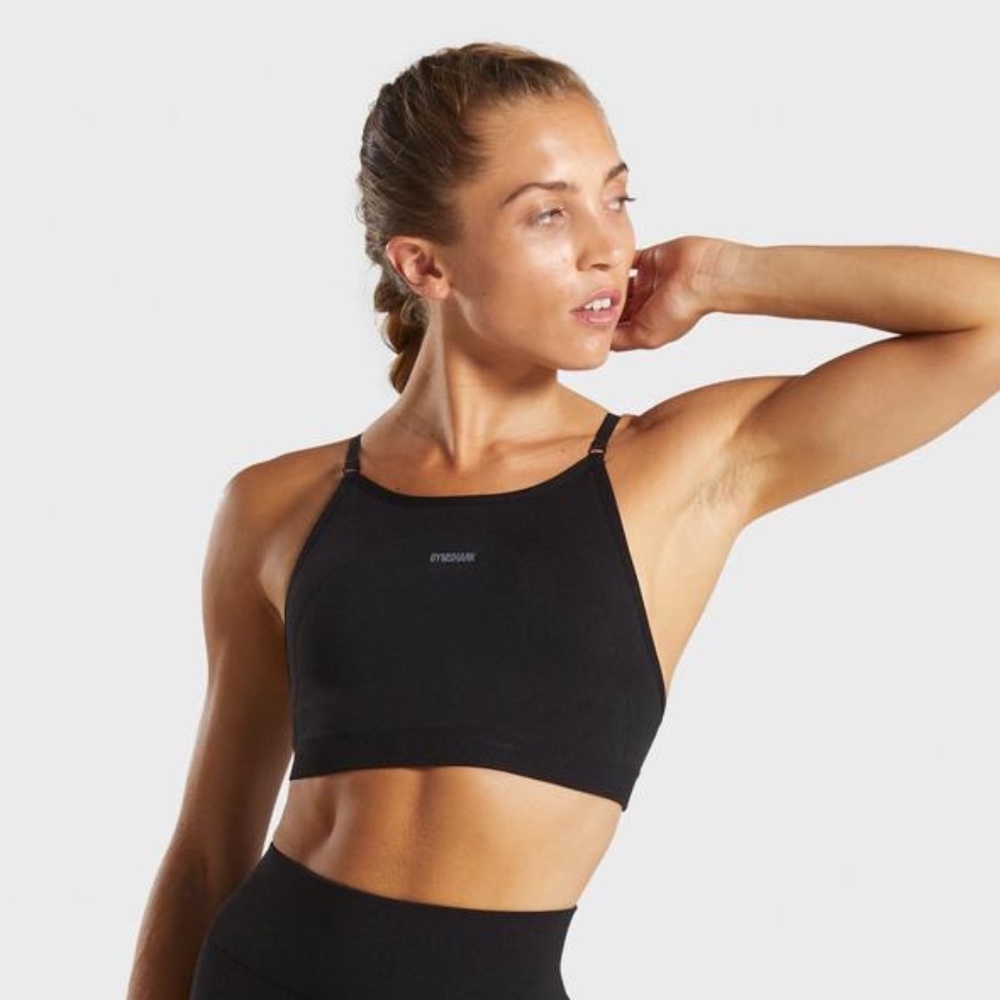 NWT Gymshark flex strappy sports bra blck/charcoal